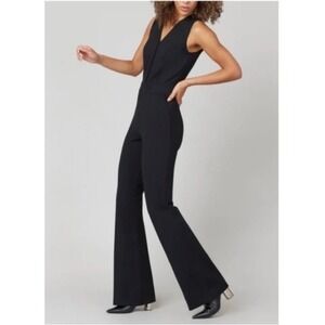NWT SPANX The Perfect Sleeveless Jumpsuit Shaping Ponte Knit Petite Large Black